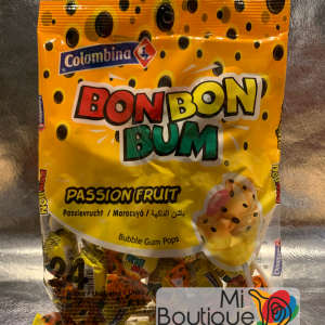 Bon Bon Bum Maracuya – Sucettes avec chewing-gum fruit de la passion