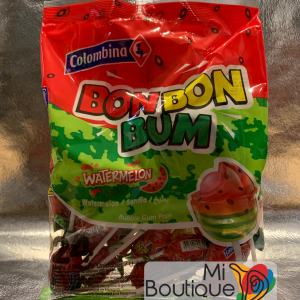 Bon Bon Bum Patilla – Sucettes avec chewing-gum pastèque