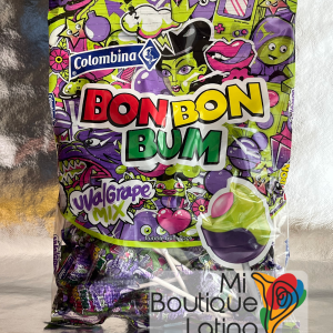 Bon Bon Bum Uva – Sucettes avec chewing-gum Raisin